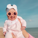 0-24 Months Polarizrd Round Sun Flexible Bendable Flower Baby Polarized Sunglasses with Strap for Newborn Infant_viptrois.com
