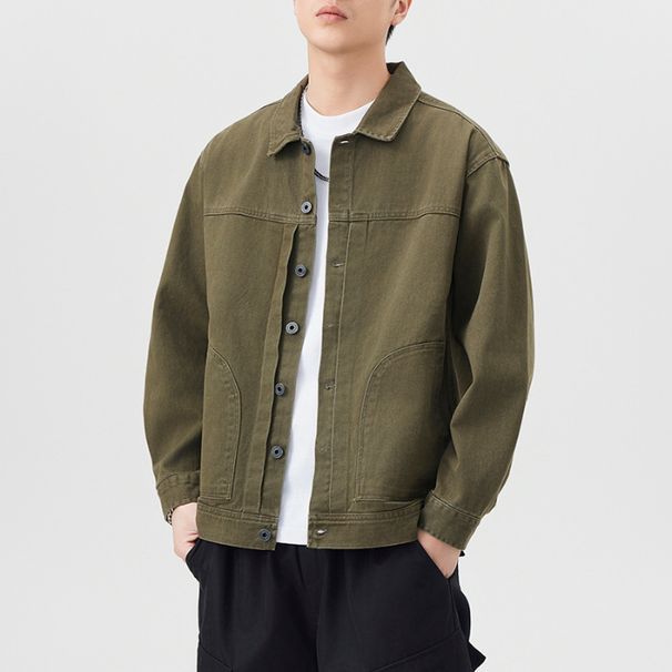 Japanese Style Spring Retro Workwear Patchwork Design Shirt Jacket Men Loose Fit Versatile Trendy_viptrois.com