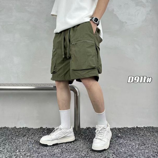 Men's Clothing Summer Thin Multi Pocket Workwear Shorts for Men and Women Solid Color Simple Loose Casual Workwear Shorts Trendy Brand_viptrois.com