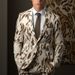 CT Men's Red Rose Cosplay Party Stage Nightclub Shiny Cool Suit Performance Jacket Trendy_viptrois.com