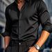 Men's Clothing Long Sleeved Casual Solid Color Business High Quality Shirt_viptrois.com