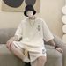 Men's Clothing Summer New Waffle Sports Suit Bear Men's T Shirt Shorts Two Piece Suit Large Size_viptrois.com