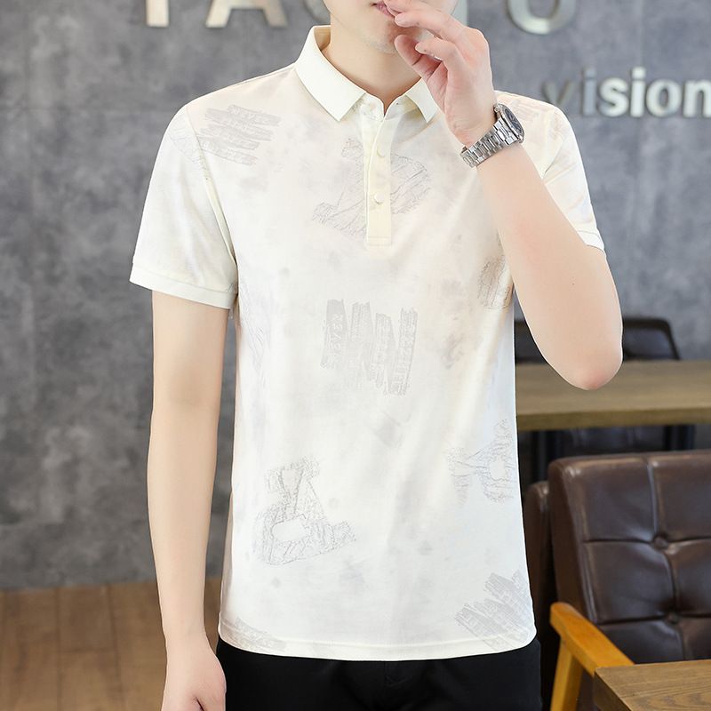 Summer Style Polo Shirt 92.8% Cotton Korean Version Men's Short Sleeved Lapel Fashionable T-shirt We2906_viptrois.com