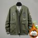 Men's Clothing Winter Cotton Plus Size Men's Jacket Trendy All Match Leisure Plus Fat Plus Fat Workwear Baseball Jacket_viptrois.com