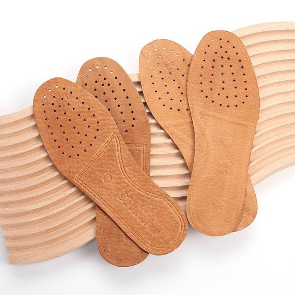 Genuine Leather Insoles Embossed Deodorant Sweat Absorbent Breathable Cowhide Insoles Massage Non Slip Thickened Men's And Women's Leather Insoles_viptrois.com
