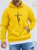 Men's Autumn/Winter Casual Fashion Loose Hooded Sweatshirt With Faith Print For Warmth, Long Sleeve Pullover_viptrois.com