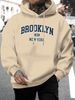 Men's Autumn And Winter Casual Fashion Loose Hooded Sweatshirt Brooklyn 1995 Letter Printed Warm Long Sleeved Pullover_viptrois.com