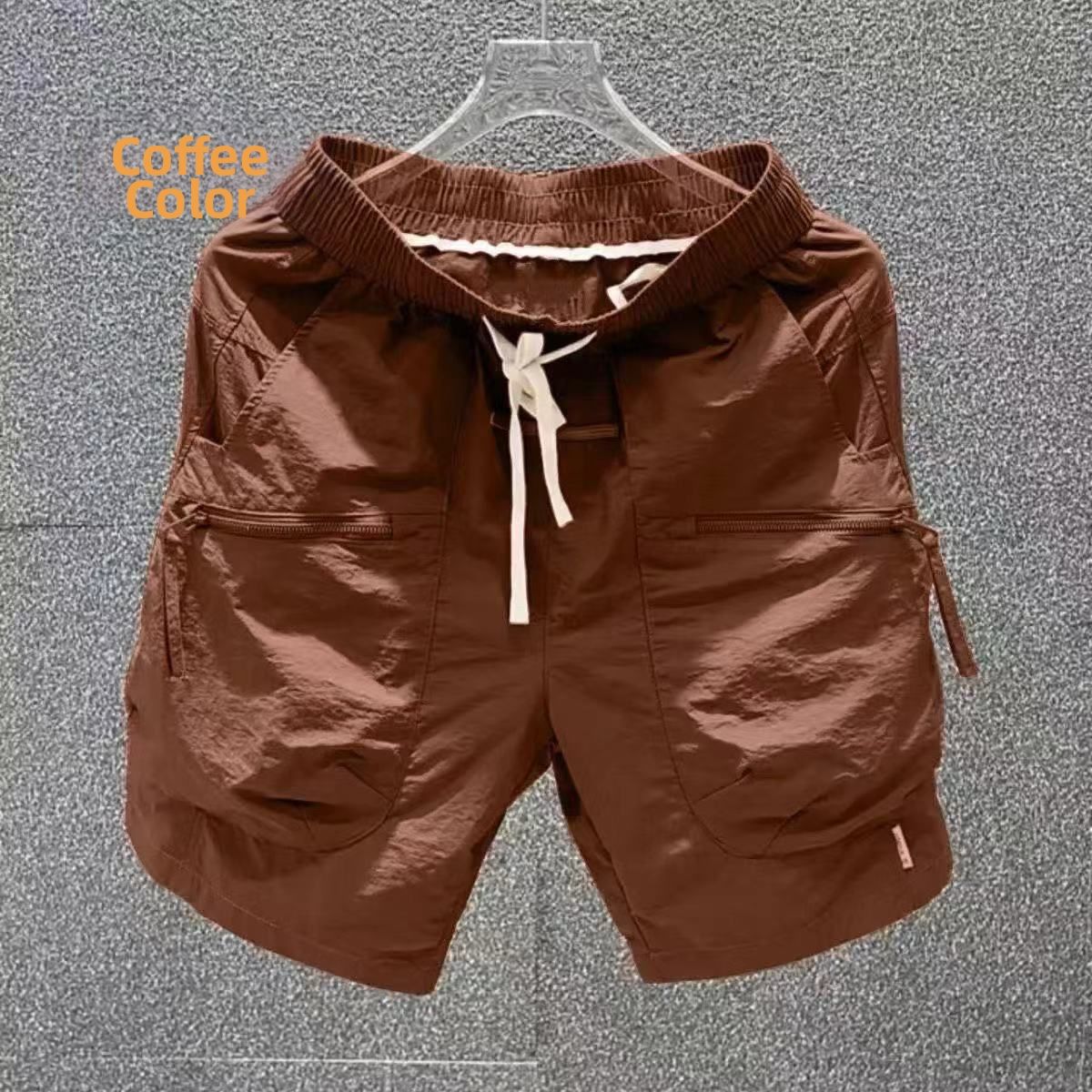 Men's Clothing Men's Trendy Casual Cargo Pants Multi Pocket Quick Drying Loose Straight Leg Five Point Shorts_viptrois.com
