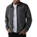 Men's Suede Fleece Casual Jacket, Slim Fit Long Sleeve Lightweight Outerwear, Zipper Front Stylish Coat For Autumn Winter, Multiple Colors & Sizes_viptrois.com