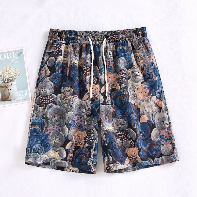 Men's Casual Camouflage Ice Silk Shorts Summer Trendy Loose Straight Leg Sports Thin Five Point Pants_viptrois.com