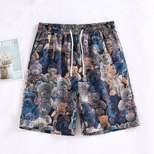 Men's Casual Camouflage Ice Silk Shorts Summer Trendy Loose Straight Leg Sports Thin Five Point Pants_viptrois.com
