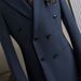 Men's Blue Double Breasted Suit – British Style Formal & Wedding Groomsmen Suit (Navy, Black, Suit + Trousers Or Single Piece, Sizes 48/M-58/4XL)_viptrois.com