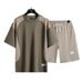 Men's Clothing Hong Kong style new summer men's trendy loose clothing trendy brand student short-sleeved T-shirt suit five-point sleeve two-piece suit_viptrois.com