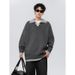 Collar Solid Color Knitted Sweater For Men, Versatile, Trendy And Casual Design, Long Sleeved_viptrois.com