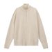 1 Majia Four-Corner Spring Double Zipper Half-High Collar Warm Couple High-Weight Cardigan Jacket Men's Knitted Sweater_viptrois.com
