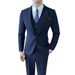 Men's Slim Fit Suit Set - Wedding, Business, Interview Formal Blazer & Trousers With Metal Accents (Black, Navy, Gray, Khaki)_viptrois.com