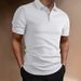 Men's Clothing Polo Shirt Solid Color Jacquard Men's Short Sleeved Casual Tight Lapel Shirt_viptrois.com