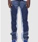 Men's Clothing Fashion Versatile Men's Denim Workwear Elastic Patch Laminated Flared Denim Straight Trousers_viptrois.com