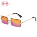 Two Circle Cut Edge Metal Sunglasses Square Fashion Anti Ultraviolet Glasses Direct Sales 31274 Sunglasses_viptrois.com