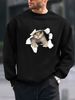 Men's Loose Casual And Fashionable 3D Cat Pattern Printed Round Neck Long Sleeved Sweatshirt For Autumn And Winter_viptrois.com