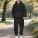 Men's Fleece Zip-Up Hoodie & Cargo Jogger Set – Utility Streetwear (Black/Gray/Navy/Khaki, S-XXXL)_viptrois.com