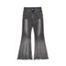 High Street American Style Washed Gradient Frayed Jeans Unisex Loose Slightly Flared Wide Leg Slimming Versatile_viptrois.com