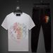 Men's Clothing New Men's Suit Hot Diamond Lion Head Trendy Brand Casual Summer Short Sleeved T Shirt Men's Half Sleeved_viptrois.com