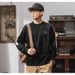 2025 New Simple Sweater Men's Trendy Brand American Crew Neck Color Matching Loose Versatile Plus Fat Plus Size Sweater Men_viptrois.com