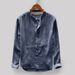 New Men's Best-selling Solid-color Cotton And Linen Long-sleeved Shirt For Men_viptrois.com