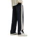 Men's Clothing Two Piece Double Waist Gray Sweatpants Loose Hip Hop Wide Leg Sports Casual Pants_viptrois.com