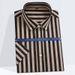 Men's Stretchable Short Sleeve Shirt - Breathable & Wrinkle-Resistant Casual Business Shirt With Striped Print, Slim Fit For Summer Comfort_viptrois.com