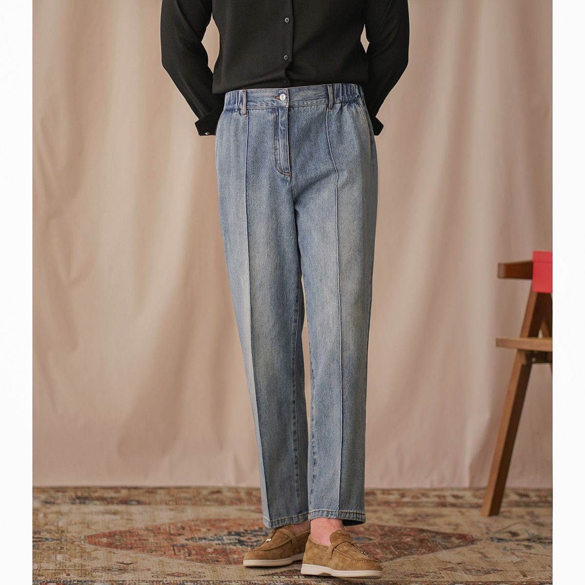 Men's Clothing Retro Jeans Fashion Straight Versatile Quality Casual Pants Business Elastic Waist Nine Point Pants_viptrois.com