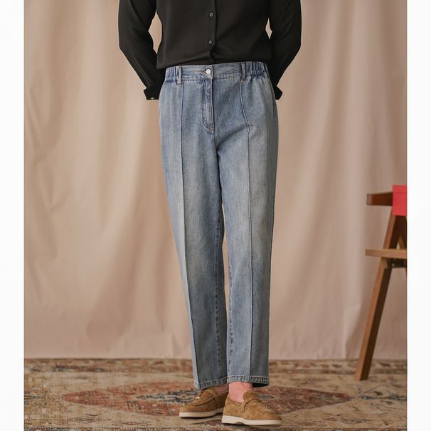 Men's Clothing Retro Jeans Fashion Straight Versatile Quality Casual Pants Business Elastic Waist Nine Point Pants_viptrois.com