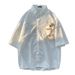 Bear Doll Short Sleeved Shirt For Men And Women In Summer Korean Style Loose Trendy Cleanfit Casual Couple Shirt_viptrois.com