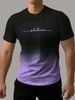 2024 Minimalist Gradient 3D Printed Short Sleeved T-shirt Large Sports Breathable Men's Clothing Batch_viptrois.com