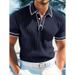 Summer Men's Short Sleeved Polo Shirt Color Blocking Collar Breathable Comfortable Casual Style European American Fashion_viptrois.com