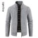 Loom Knitted Stand Collar Thick Sweater Cardigan Jacket Men's Trendy Hot Sale Wholesale_viptrois.com