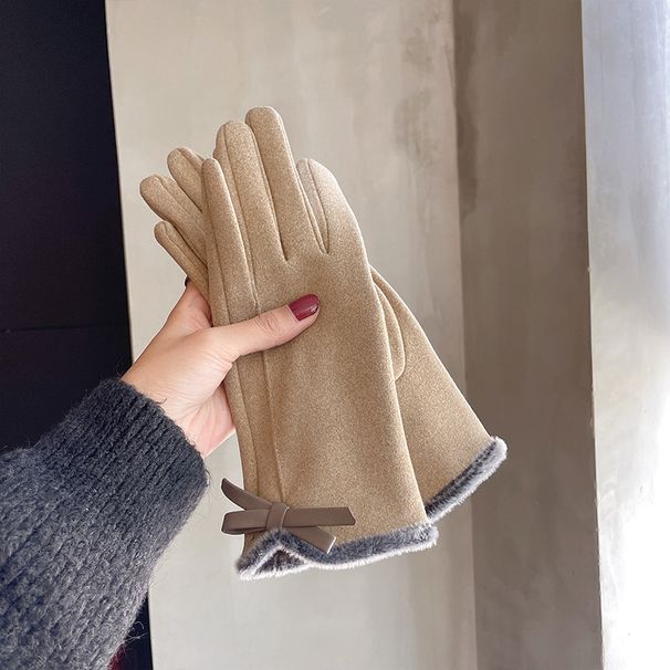 Winter Women's Gloves With Touch Screen Driving Cycling, Thickened Fleece For Cold Insulation And Warmth, Korean Version_viptrois.com
