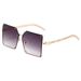 Oversized Square Frame Sunglasses - Rivet Detailing With Chain Temples For Street Style Photography_viptrois.com