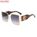 New Metal Wide Leg Sunglasses For Women Big Face Slimming Square Frame Fashion Sunglasses Sun Protection And UV Protection_viptrois.com