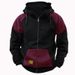 Men's Clothing Autumn And Winter New Men's Hooded Color Matching Sweatshirt European And American Youth Sports Cardigan Leather Top Jacket Loose_viptrois.com