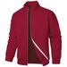 Pure New Colorful Zipper Stand Collar Jacket Men's Casual Jacquard Cardigan Sweatshirt_viptrois.com