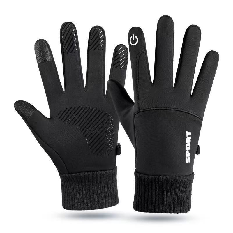 Men's Gloves Touch Screen Gloves Men's Winter Warm Plus Velvet Windproof And Waterproof Cycling Winter Women Driving Cold Proof Motorcycle Outdoor_viptrois.com
