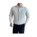 Pure 2024 Autumn Winter Casual Long Sleeve Turn-Down Collar Sweater Men's British Retro Jacquard Mature Slim Fit Knitwear Men_viptrois.com
