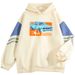 American Style Color Block For Men, Loose Fit, Niche Letter Print Pullover, Cool Outerwear Sweatshirt_viptrois.com