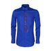 Slim Fit Cotton Blend Shirt With Gold Crystal Rhinestone Face Design Long Sleeves Basic Casual Modern Comfortable Business Style_viptrois.com