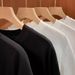 100% Cotton Heavyweight Men's Long Sleeve Autumn White Round Neck Top Korean Style Trendy Loose T-Shi Women's Base_viptrois.com