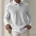 Men’s Textured Polo Shirt – Breathable Stretch Knit For Spring & Fall (S-XXXL, 18 Patterns & Colors)_viptrois.com
