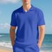 Men's Summer Shirt American Style Loose Casual Burke Collar Short Sleeve Breathable Cotton Blend In White Black Blue_viptrois.com