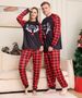 Christmas Plaid letters Christmas family suit printed home suit pajamas set_viptrois.com